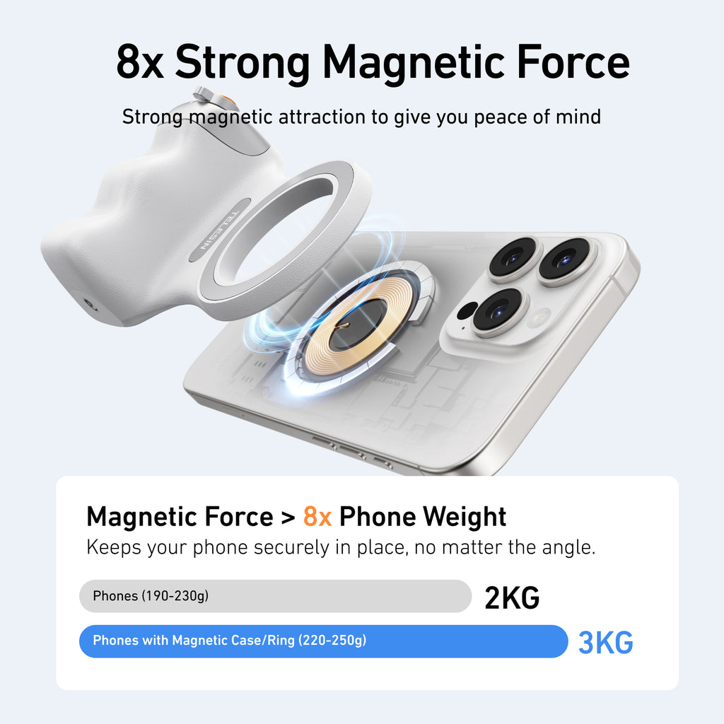 TELESIN Fun Shot MagSafe Phone grip + Fill light